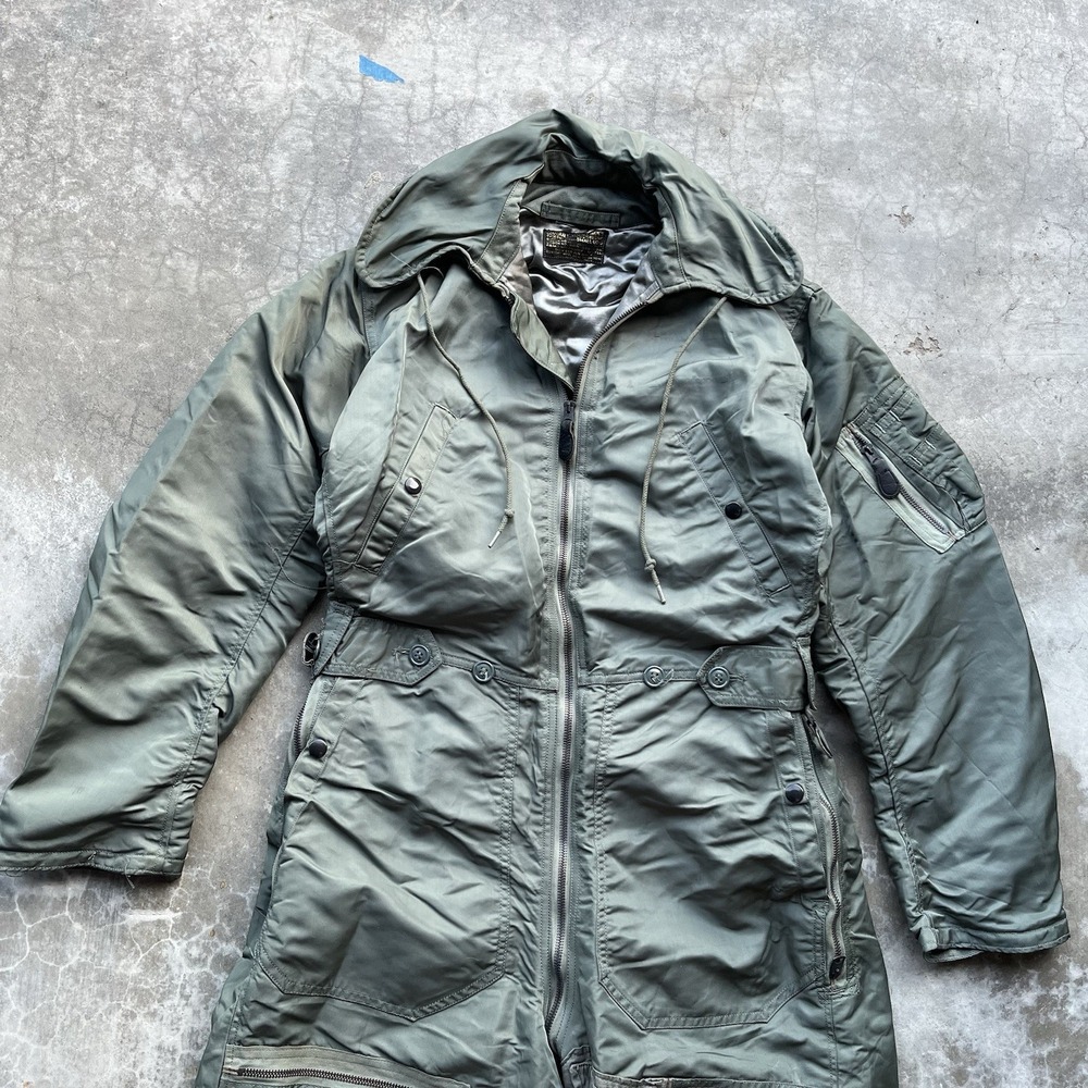 Vintage 60's Coverall Flying Men's USAF Vietnam Era Coveralls Size Small Green - Picture 4 of 9